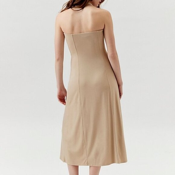 NWT UO Urban Renewal Remnants Ruched Slinky Jersey Midi Dress - Picture 2 of 6